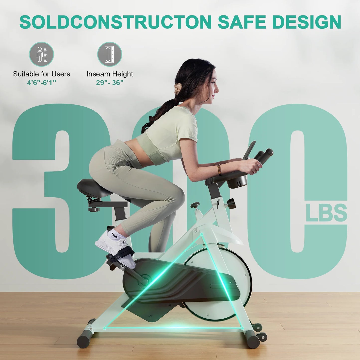 Superun Stationary Exercise Bike – 32-Level Magnetic Resistance, Low Noise Home Workout Cycling Bike