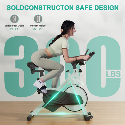Superun Stationary Exercise Bike – 32-Level Magnetic Resistance, Low Noise Home Workout Cycling Bike