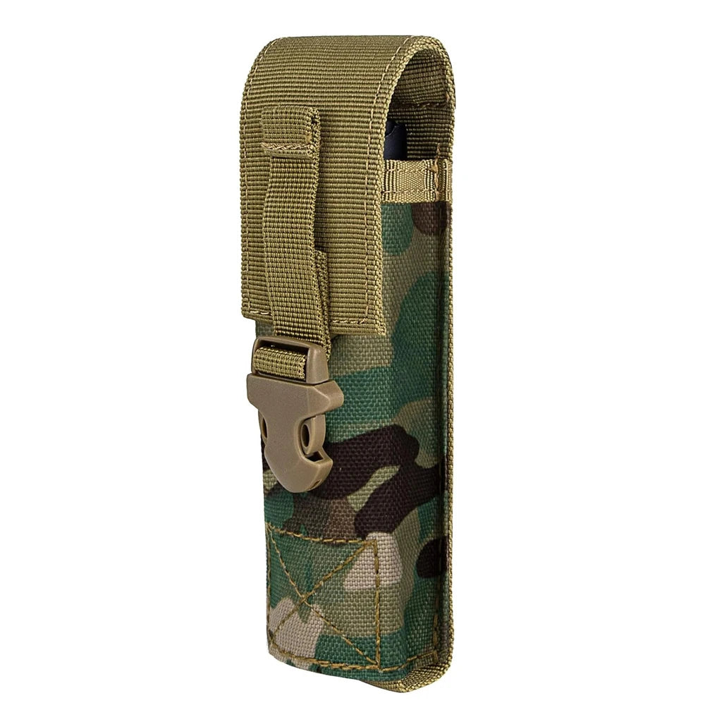 Tactical Flashlight Pouch - MOLLE Torch Holster EDC Carry Case for Camping & Hunting Gear