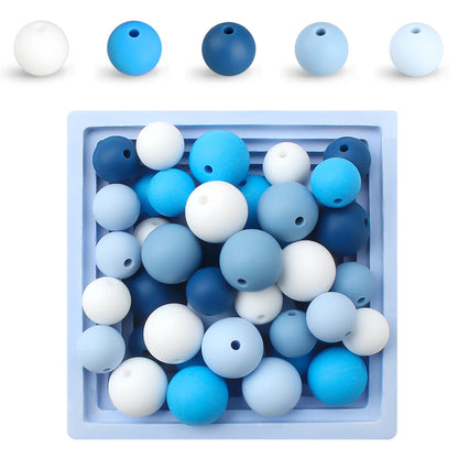 15mm Silicone Beads Set - Colorful Loose Beads for DIY Keychains, Jewelry & Beaded Pen Crafts