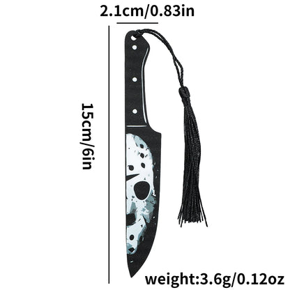 Horror Movie Fan Bookmark — Knife-Shaped Acrylic Bookmark with Tassel for Study & Reading