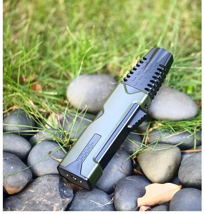 Outdoor 360° Windproof Butane Gas Torch Lighter — Red Flame Jet Spray Gun for BBQ, Kitchen, Welding, and Cigar with Gift Box