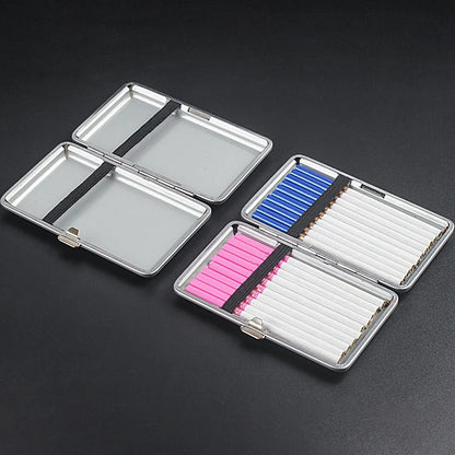 Portable Leather Cigarette Case - 20-Stick Slim Metal Frame Holder for Cigarettes and Cigars