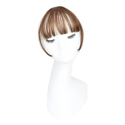 Synthetic Invisible Air Bangs Hair Extensions – Fake Front Fringe Hairpiece, Black & Brown Clip-In Bangs for Women