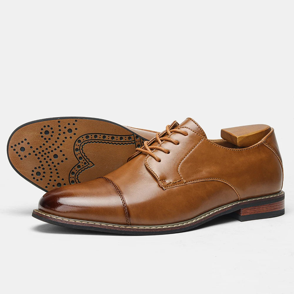 Men’s Leather Dress Shoes - Fashionable Comfortable Formal Business Footwear 2025