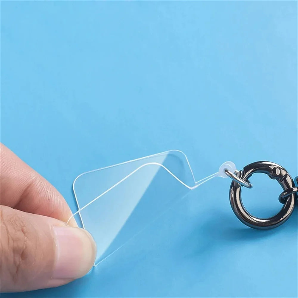 Transparent Phone Anti-Lost Lanyard Card – 1/3/5/10PCS TPU Universal Tether Tab with Loop Hole, Strap Patch & Cord Clip Gasket