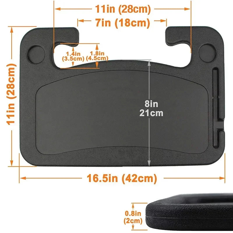 Portable Car Laptop Desk Mount Stand — Steering Wheel Tray Table for Work, Dining & Drinks