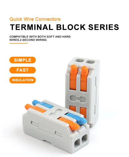 10PCS Mini Fast Wiring Cable Connectors – Universal Compact Electrical Splitter & Push-In Home Terminal Block