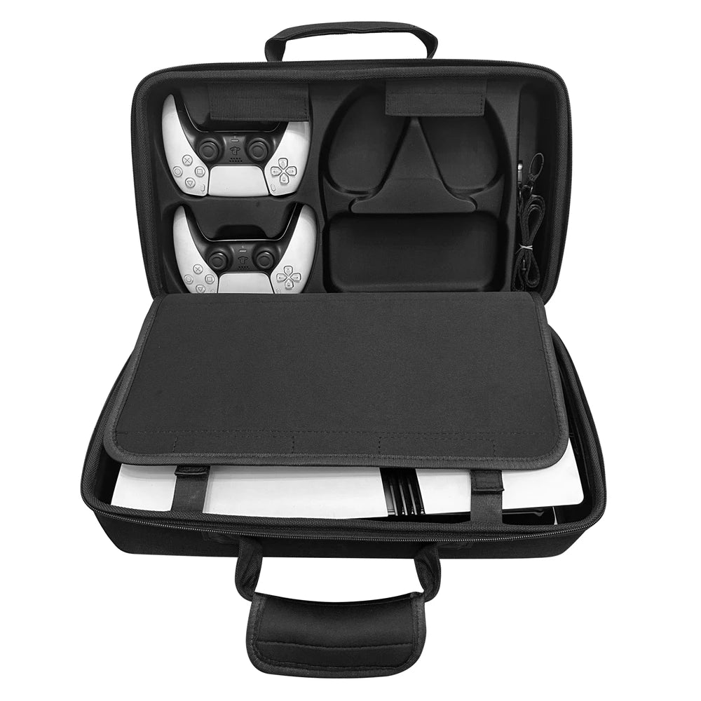 PS5 Pro Gaming Console Carrying Case - Large Capacity Organizer Bag with Shoulder Strap | Protective Storage Accessory