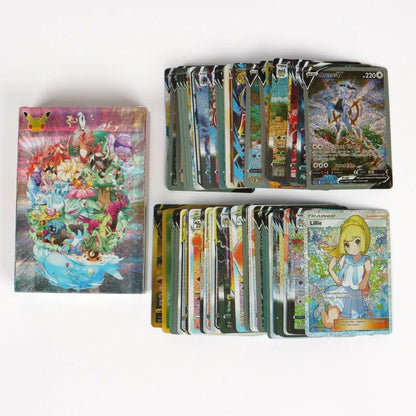 60-100Pcs English Pokemon Cards – Holographic EX, Vstar, Vmax, GX, Charizard, Mewtwo & Evolution Combos