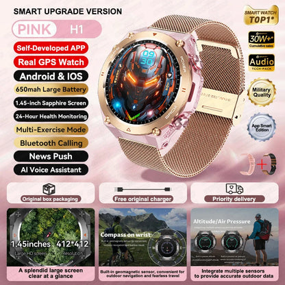 2025 Xiaomi GPS Sports Smartwatch — Waterproof Fitness Tracker with Bluetooth Call & 650mAh Battery for Men & Women