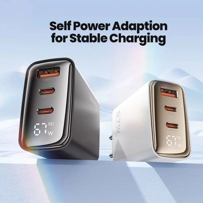 Toocki 67W GaN USB-C Charger — Digital Display Quick Charge PD PPS QC4.0 for MacBook, Laptop, iPad, iPhone 15/14