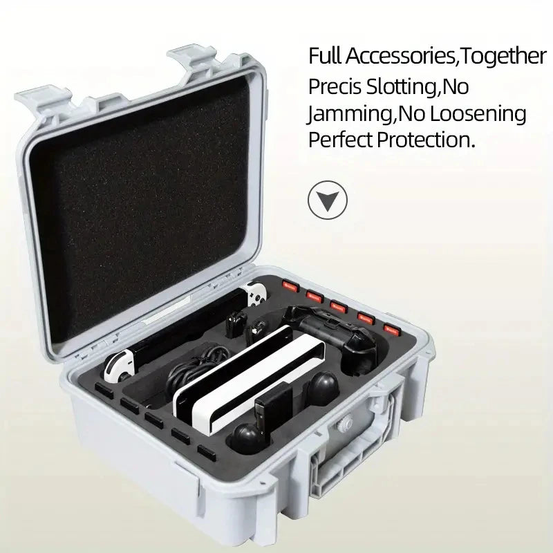 Explosion-Proof Hard EVA Suitcase for Nintendo Switch OLED - Waterproof Storage Bag with Shoulder Strap
