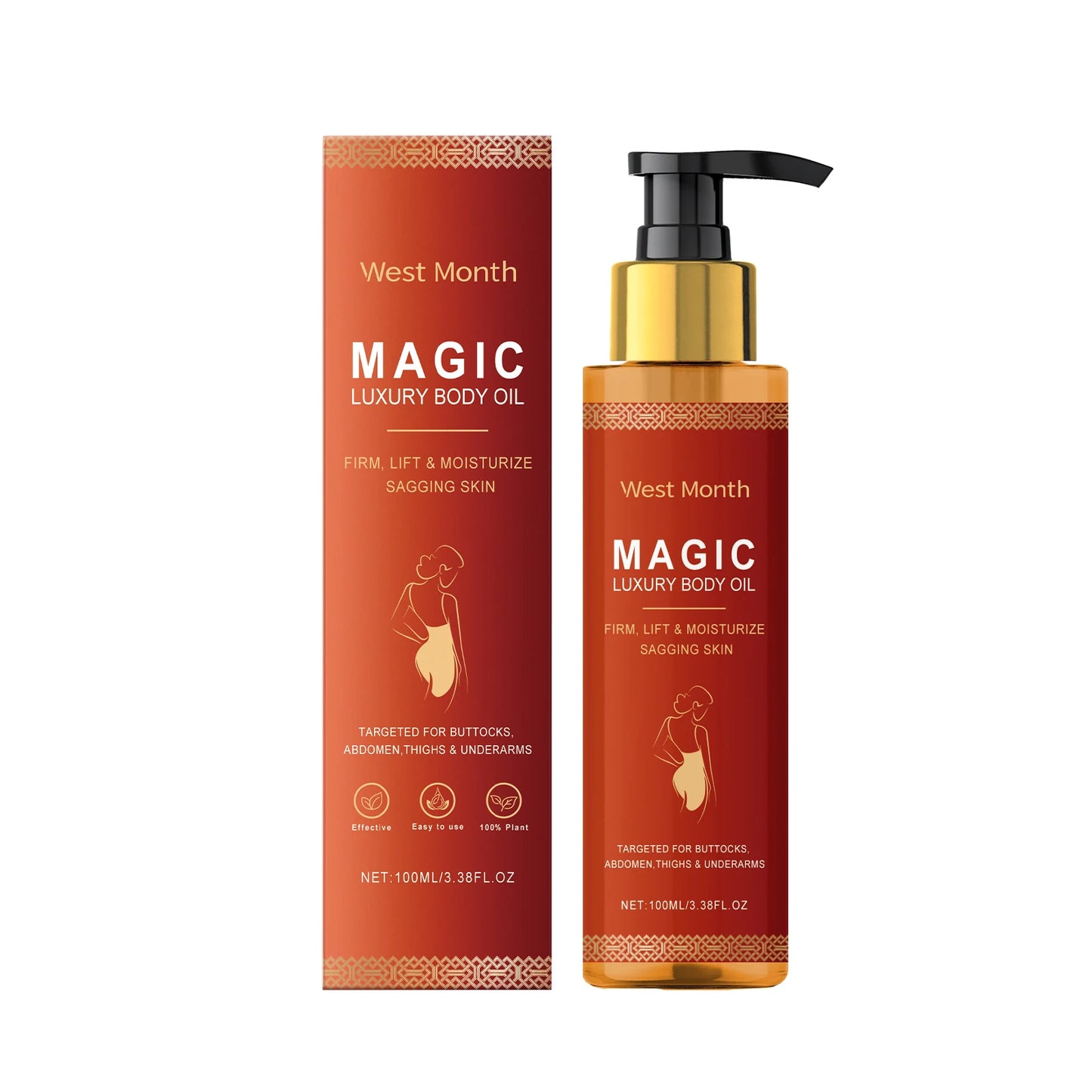 West Montr Body Tightening Oil - Daily Moisturizing Skin Care Formula for Nourishing, Softening & Hydrating Skin