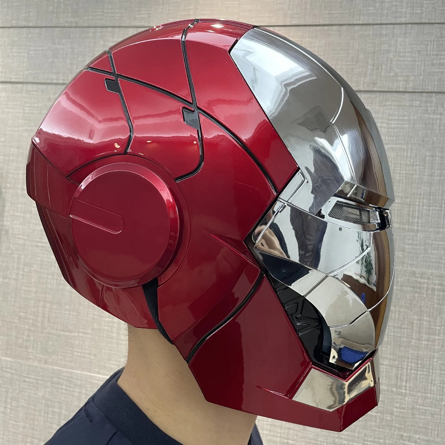1:1 Iron Man Helmet Mk5 to Mk50 – Avengers War Machine Cosplay with Electric Open/Close, English Voice & Remote Control, Christmas Gift Toy
