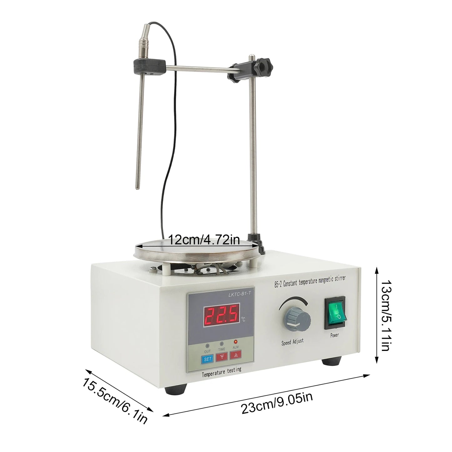 Digital Magnetic Stirrer 250W — Lab Tabletop Heating Plate Mixer, Large Volume, 304 Stainless Steel, 0–2000 RPM