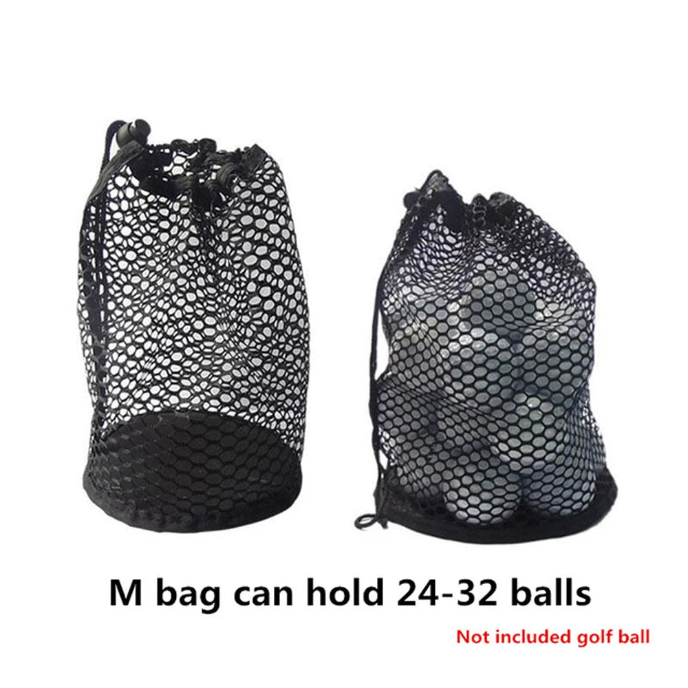 Lightweight Sports Mesh Golf Ball Carrying Bag – Nylon Drawstring Storage Pouch for 16/32/56 Balls, Durable Golf Practice and Training Ball Bag