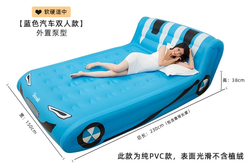 Sun Shepherd Inflatable Air Mattress - Automatic Single Double Camping Bed with Backrest