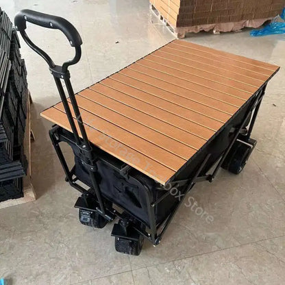 Foldable Camping Handcart with Widened Table Board – Portable Picnic & Outdoor Utility Cart