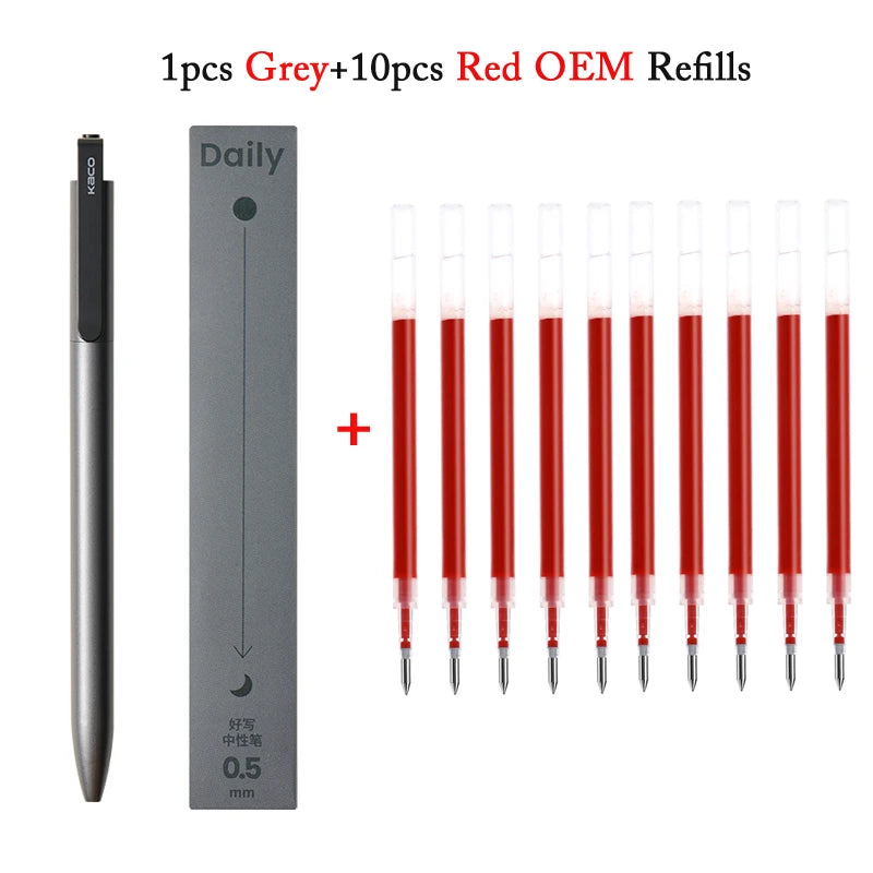 KACO Metal Clip Gel Pen - 0.5mm Black Ink Quick Dry Signature Pen with 800M Smooth Writing Capacity