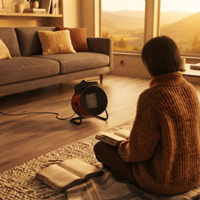 3000W Portable Electric Space Heater - Adjustable Thermostat, 2 Heat Settings, Fan Mode & Tip-Over Protection