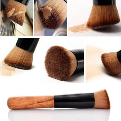 Professional Kabuki Makeup Brush – Flat Top Foundation & Blush Cosmetic Beauty Brush for Smooth Powder Application