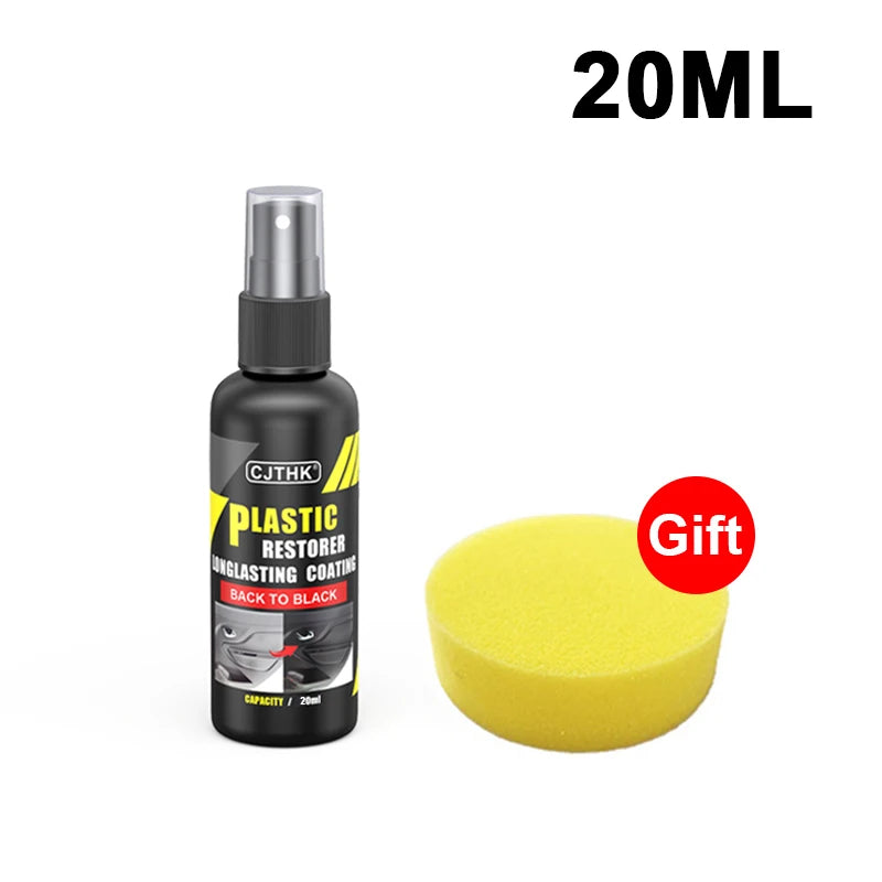 Car Plastic Restorer Coating – Exterior Rubber & Trim Cleaner for Black Shine, Refreshing & Protective Finish