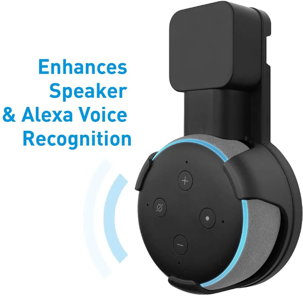 Speaker Wall Mount Holder for Alexa Echo Dot 3rd Gen – Screwless Cable Management Stand Hanger for Indoor Sound Box