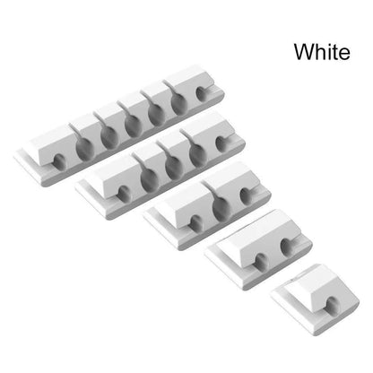 Silicone Cable Holder Organizer - Flexible Cord Management Clips for USB Wires, Earphones, Mouse & Keyboard Cables