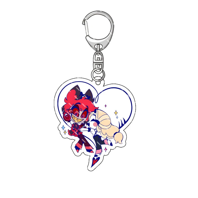 Hazbin Hotel Anime Keychain – Alastor Acrylic Figure Backpack Pendant for Fans & Gifts