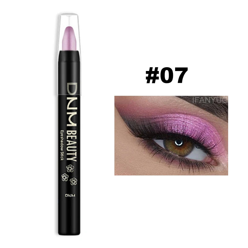 16-Color Pearlescent Eyeshadow Sticks – High Pigment Waterproof Glitter Eye Makeup Pencil, Long-Lasting & Smudge-Proof