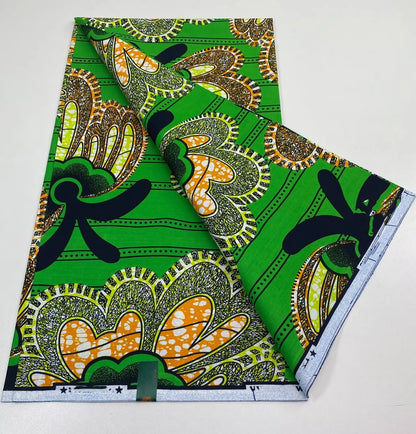 African Ankara Wax Print Fabric - 100% Cotton Soft Nigerian Real Wax Material for Women’s Party Dresses