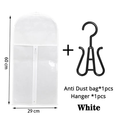 Wig Storage Bag with Hanger - Plastic Hanging Organizer for Virgin Hair, Black Wigs & Multiple Hair Extensions
