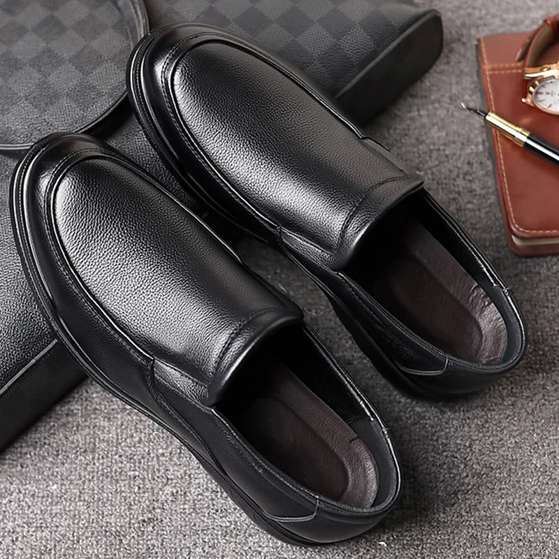 Men’s Leather Slip-On Dress Shoes - Plus Size Office, Wedding, Party and Business Formal Oxfords