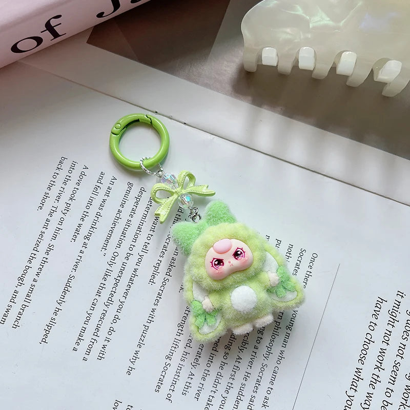 Plush Baby Keychain Bowknot Bag Pendant Hanging Charm for Phone Car Backpack Labobu Gift