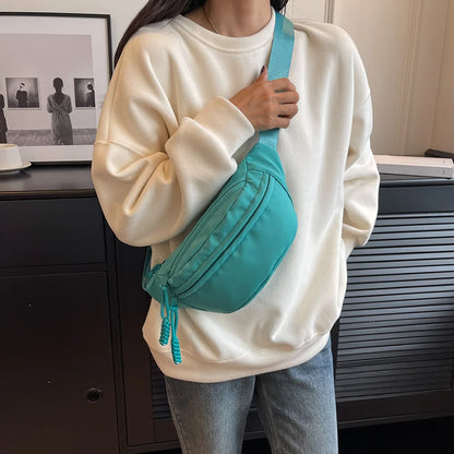 Women's Canvas Chest Bag - Sling Crossbody Waist Pack for Running, Casual Sport Half Moon Belt Bag