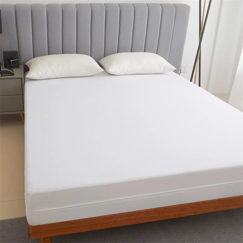 Waterproof Mattress Protector with Zipper - Soft, Breathable & Noiseless Cover for Single, Double, Queen, or King Size Bed