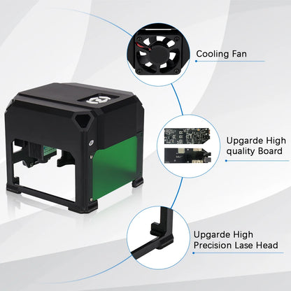 CNC K4 Mini Laser Engraver – 3000mW Bluetooth Engraving Machine for Wood, Leather, MDF & Paper