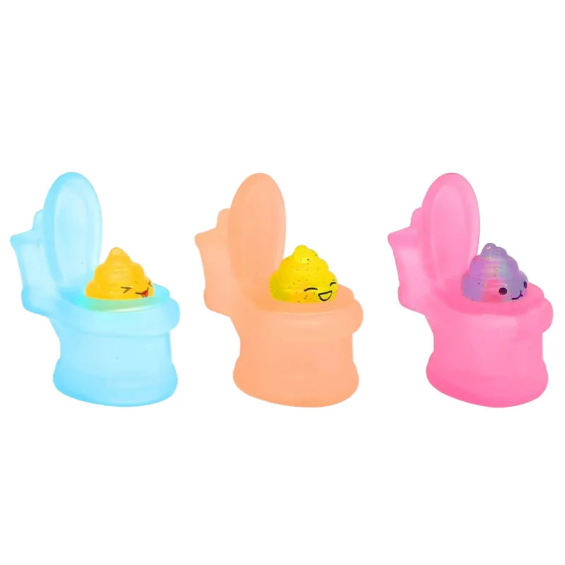 Mini Toilet Squishy Fidget Toy – Funny Pop-Up Stress Relief Sensory Toy for Kids, Party Favors & Decompression