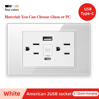 Herepow 118 Series Dual USB Wall Socket - Thailand & American Standard Smart Plug Adapter with Type-C 3.1A Fast Charging