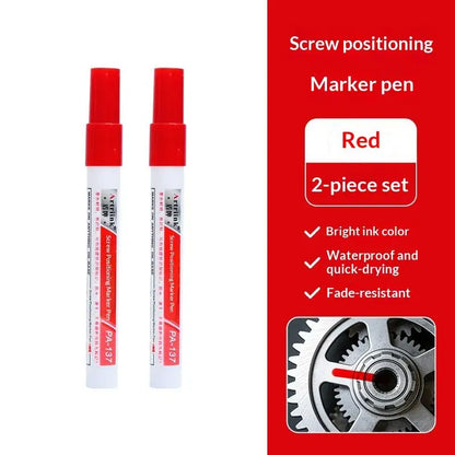 Screw Positioning Marker Pen - Waterproof Quick-Drying Permanent Marking Pen for Automotive & Mechanical Assembly