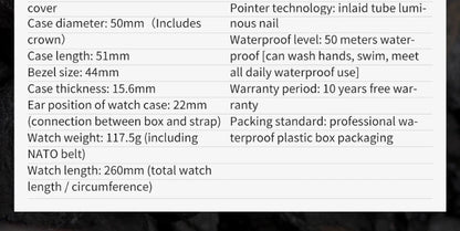 Addies Men's Military Watch - Luminous, Multi-Functional Quartz with Nylon & Steel Strap, Waterproof Outdoor Sports Watch