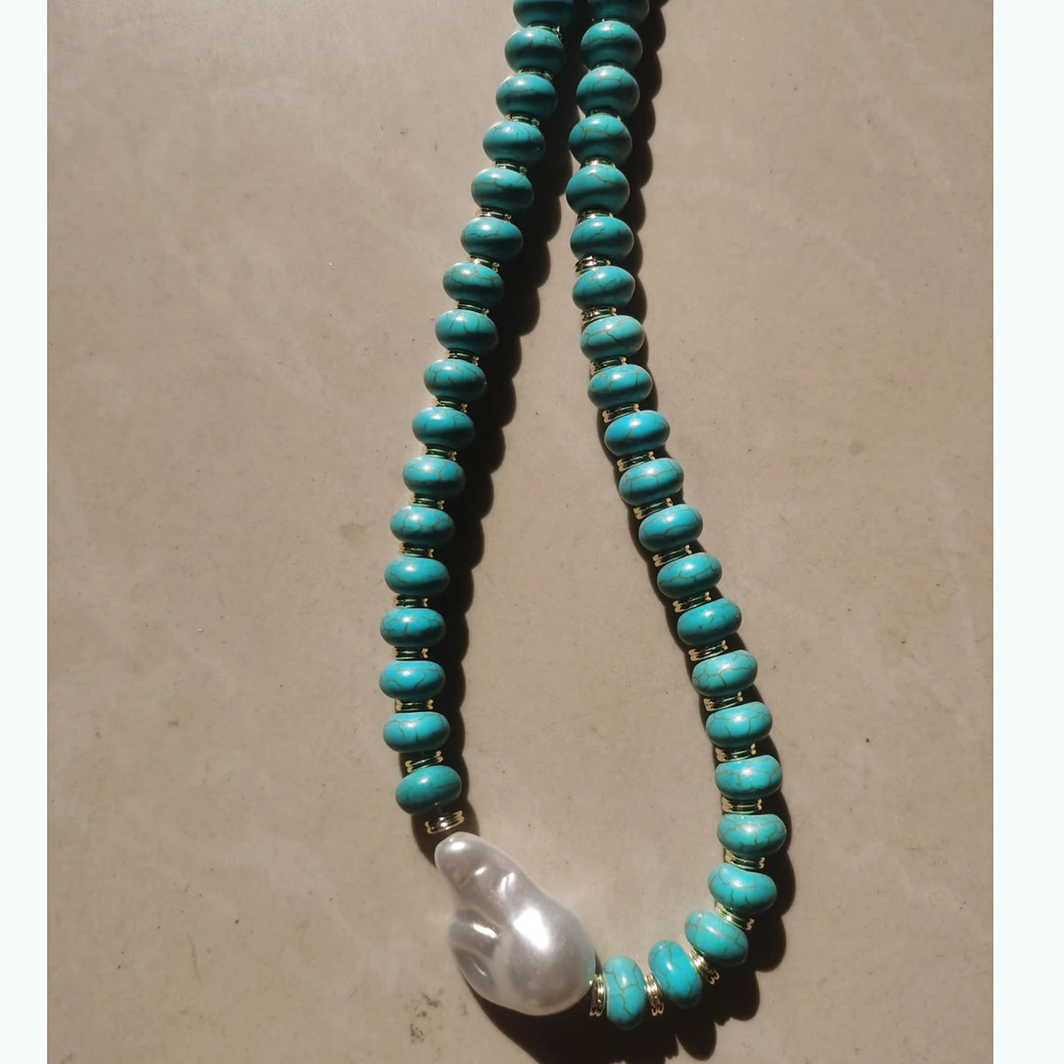 Luxury Pearl Necklace for Women - Adjustable Square Chunky Resin Statement Jewelry