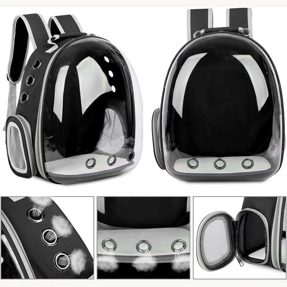 Cat Pet Carrier Backpack – Transparent Bubble Capsule Design, Breathable Travel Bag for Small Pets (Cats, Puppies, Birds)