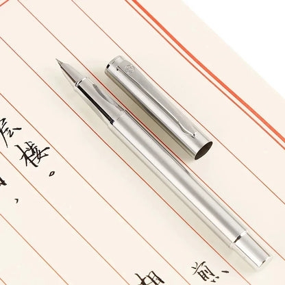 Luxury Metal Fountain Pen - Curved Nib 0.38/0.8/1.3mm Student Writing, Art, Signature & Office Stationery Pen