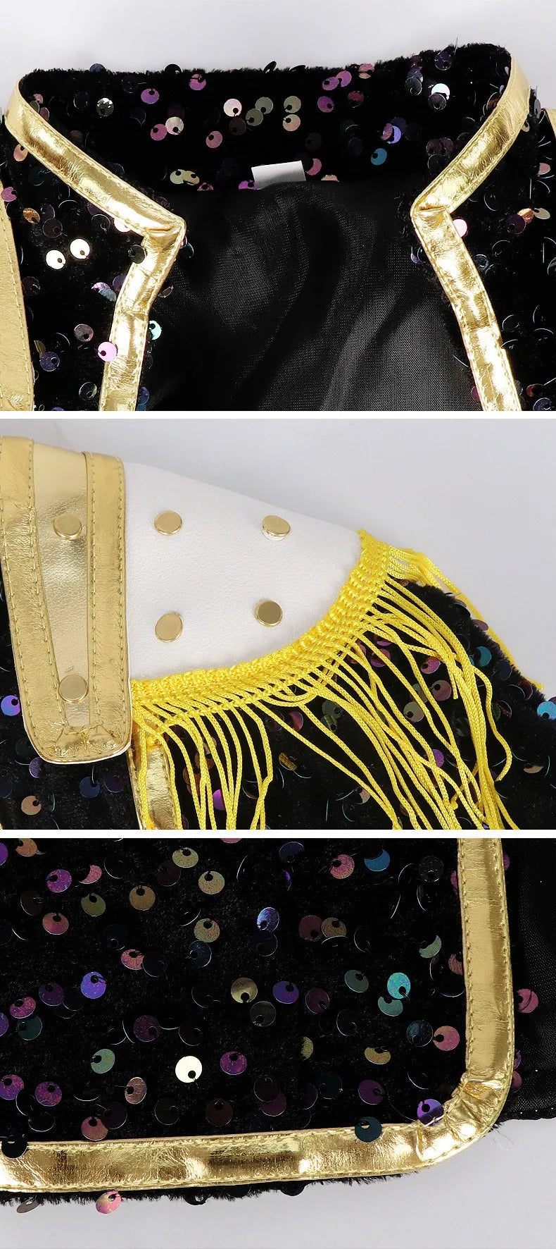 Kids Cosplay Costume – Black & Gold Idol Role-Playing Outfit for Girls