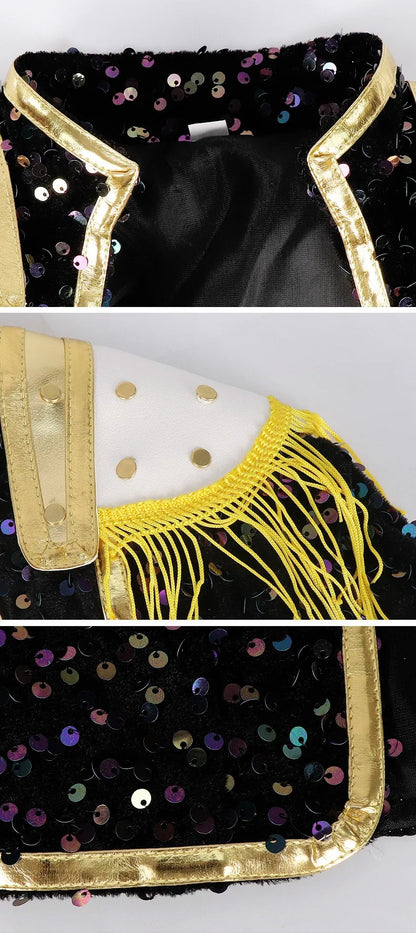 Kids Cosplay Costume – Black & Gold Idol Role-Playing Outfit for Girls