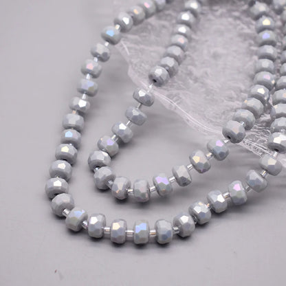 8mm Crystal Glass Beads Set - 30PCS Color Wheel Faceted Round Loose Beads for DIY Jewelry Making & Bracelets