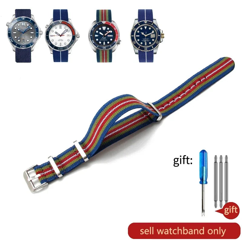 60's French Army Nylon Watch Strap - Woven Military Watch Band for Rolex, Seiko, Tudor & Omega