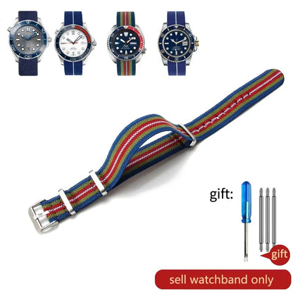 60's French Army Nylon Watch Strap - Woven Military Watch Band for Rolex, Seiko, Tudor & Omega
